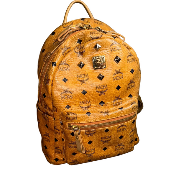 MCM Cognac Visetos Medium Backpack - Picture 1 of 13